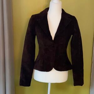 Chocolate brown velvet blazer